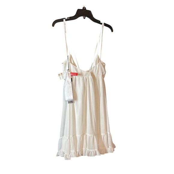 Ieena Mac Duggal Womens White Sleeveless Ruffled Mini Dress Size 10 Polyester - Picture 3 of 6